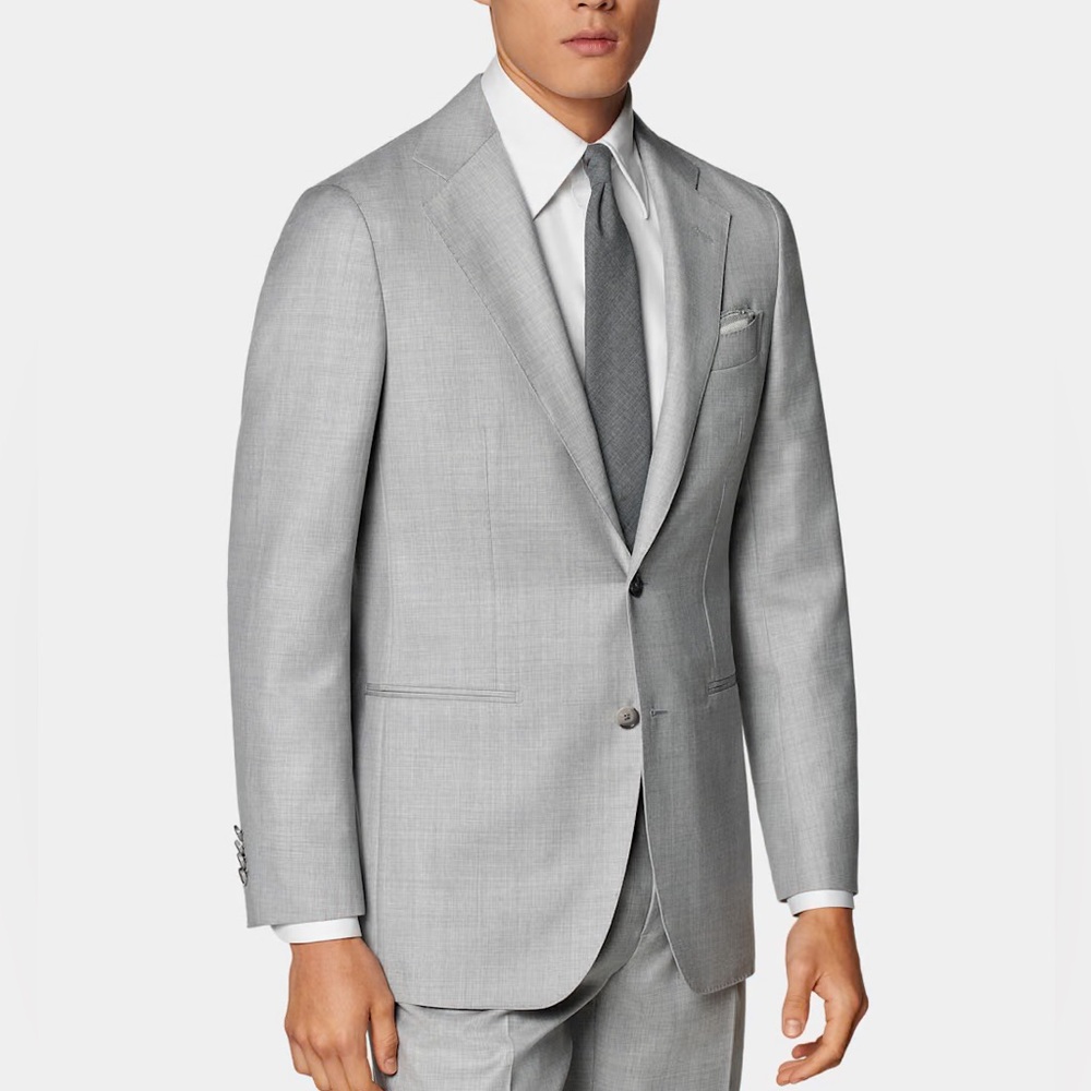 Suitsupply Light Grey Blazer Jacket Havana S140s Wool Carlo Barbera Italy Slim